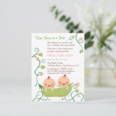 Invitation Deux petits pois dans un Baby shower pour filles j (Debout devant)