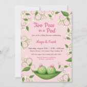 Invitation Deux petits pois dans un bébé pod fille Douche Twi (Devant)