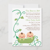 Invitation Deux petits pois dans une poitrine bébé douche Inv (Devant)
