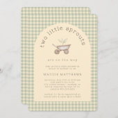 Invitation Deux Petits Pots sont sur le Baby shower Way (Devant / Derrière)