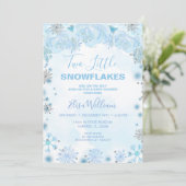 Invitation Deux petits Snowflakes sont en Baby shower (Debout devant)