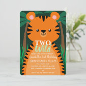Invitation Deux petits tigres sauvages Deuxième anniversaire (Debout devant)