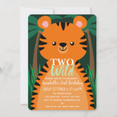 Invitation Deux petits tigres sauvages Deuxième anniversaire (Devant)