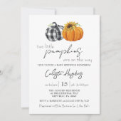 Invitation Deux Petits Tournesol Citrouille Twins Baby Sprink (Devant)