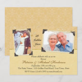 Invitation Deux Photo Golden Anniversary Damassé (Devant / Derrière)