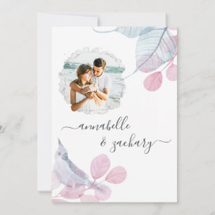 Invitation *~* Deux PHOTO RSVP. Mariage Feuille QR AR6 Inv