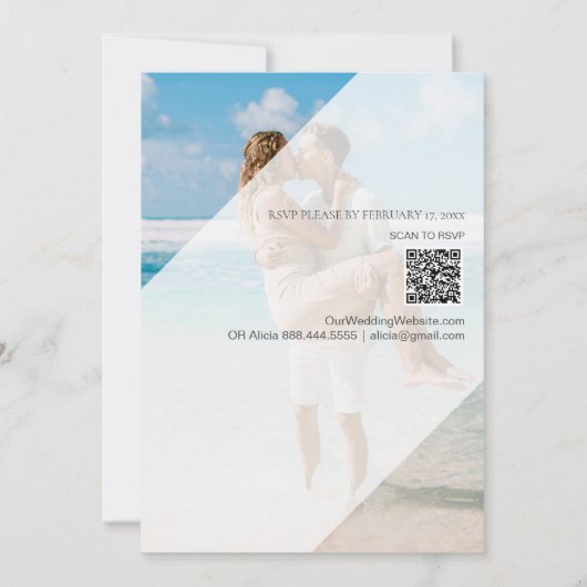 Invitation *~* Deux PHOTO RSVP QR AR6 DO-IT-YOURSELF Mariage (Dos)