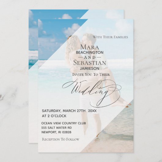 Invitation *~* Deux PHOTO RSVP QR AR6 DO-IT-YOURSELF Mariage (Devant / Derrière)