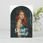 Invitation Deux Photos Boho Annonces De Graduation (Debout devant)