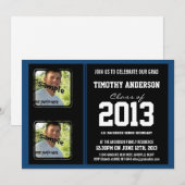 Invitation Deux photos de Sporty Boy Grad Black et Monaco Blu (Devant / Derrière)