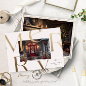 Invitation Deux Photos Personnalisées Gold Merry Élégante Typ