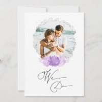 *~* Deux PHOTOS RSVP + QR AR6 Floral Mariage Inv.