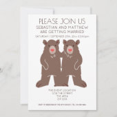 Invitation Deux pièces Cartographie Ours Mariage Gay (Devant)