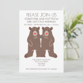 Invitation Deux pièces Cartographie Ours Mariage Gay (Debout devant)