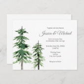 Invitation Deux pins aquarelles (Devant / Derrière)