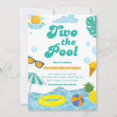 Invitation Deux piscine 2e anniversaire Splish Splash été (Devant)