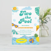 Invitation Deux piscine 2e anniversaire Splish Splash été (Debout devant)