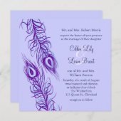 Invitation Deux plumes de paon (Devant / Derrière)