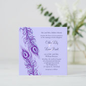 Invitation Deux plumes de paon (Debout devant)