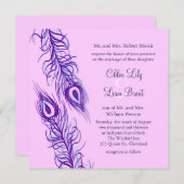 Invitation Deux plumes d'un paquetage (Devant / Derrière)