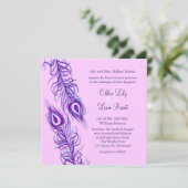 Invitation Deux plumes d'un paquetage (Debout devant)