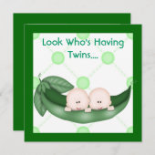 INVITATION DEUX POIS DANS UNE FILLE /B D'INVITATION DE BABY (Devant / Derrière)