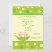 Invitation Deux Pois Dans Une Pod Twins Baby Shower Invitatio (Devant)