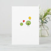 Invitation Deux pois, thème de pois mignon (Debout devant)
