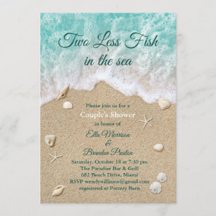 Invitation Deux poissons de moins dans la douche d'un couple