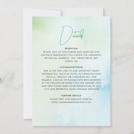 Invitation Deux poissons en moins dans la mer Bleue Mariage s (Dos)