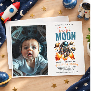 Invitation Deux pour la Lune 2e Anniversaire Espace photo