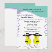 Invitation Deux poussins obtenant l'invitation lesbien (Devant / Derrière)