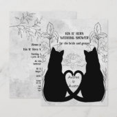 Invitation Deux Queues De Chats Noirs Entouraient Ses Hauteur (Devant / Derrière)