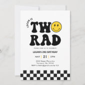 Invitation Deux Rad Retro Boy 2e fête d'anniversaire (Devant)