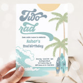 Invitation Deux Rad Retro Surf Beach 2e fête d'anniversaire