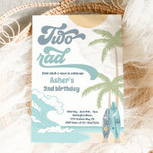 Invitation Deux Rad Retro Surf Beach 2e fête d'anniversaire