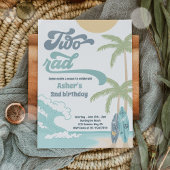 Invitation Deux Rad Retro Surf Beach 2e fête d'anniversaire