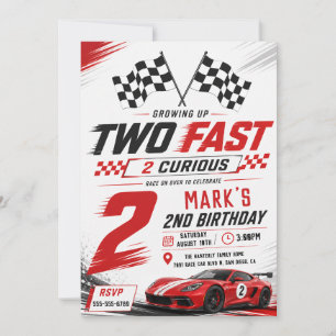 Invitation Deux Rapides 2 Curieux Voiture de Course 2e Annive