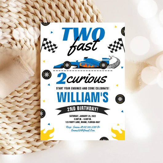 Invitation Deux Rapides 2 Curieux Voiture de Course Invitatio
