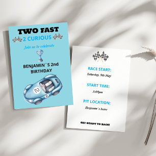 Invitation Deux Rapides 2 Curieux Voiture de Course Invitatio