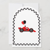 Invitation Deux Rapides 2e Anniversaire Enfants Cute Red Raci (Dos)
