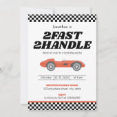 Invitation Deux Rapides Deux à Gérer Garçon 2e Deuxième Fête (Devant)