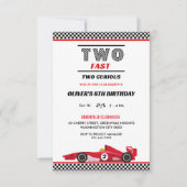 Invitation  Deux Rapides Deux Curieux Anniversaire Voiture de (Devant)