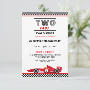 Invitation  Deux Rapides Deux Curieux Anniversaire Voiture de