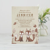 Invitation Deux renards Fête des mariées forestière (Debout devant)