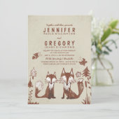 Invitation Deux renards Mariage de bois (Debout devant)