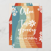 Invitation Deux Rétro Groovy (Devant / Derrière)