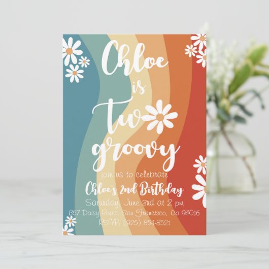 Invitation Deux rétro Super (Debout devant)