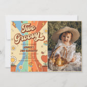 Invitation Deux Retro Super Rainbow 2e fête d'anniversaire Ph (Devant)