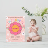 Invitation Deux Retro Super Rainbow 2e fête d'anniversaire Ph (Debout devant)